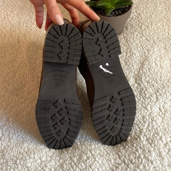 Blondo Sawyer Waterproof Brown Leather Ankle Boots - Picture 6 of 9